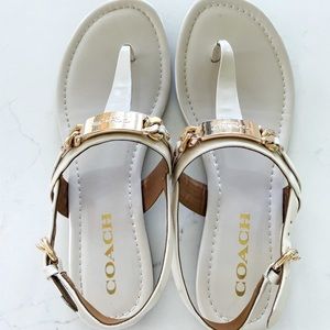 Coach patent leather sandals